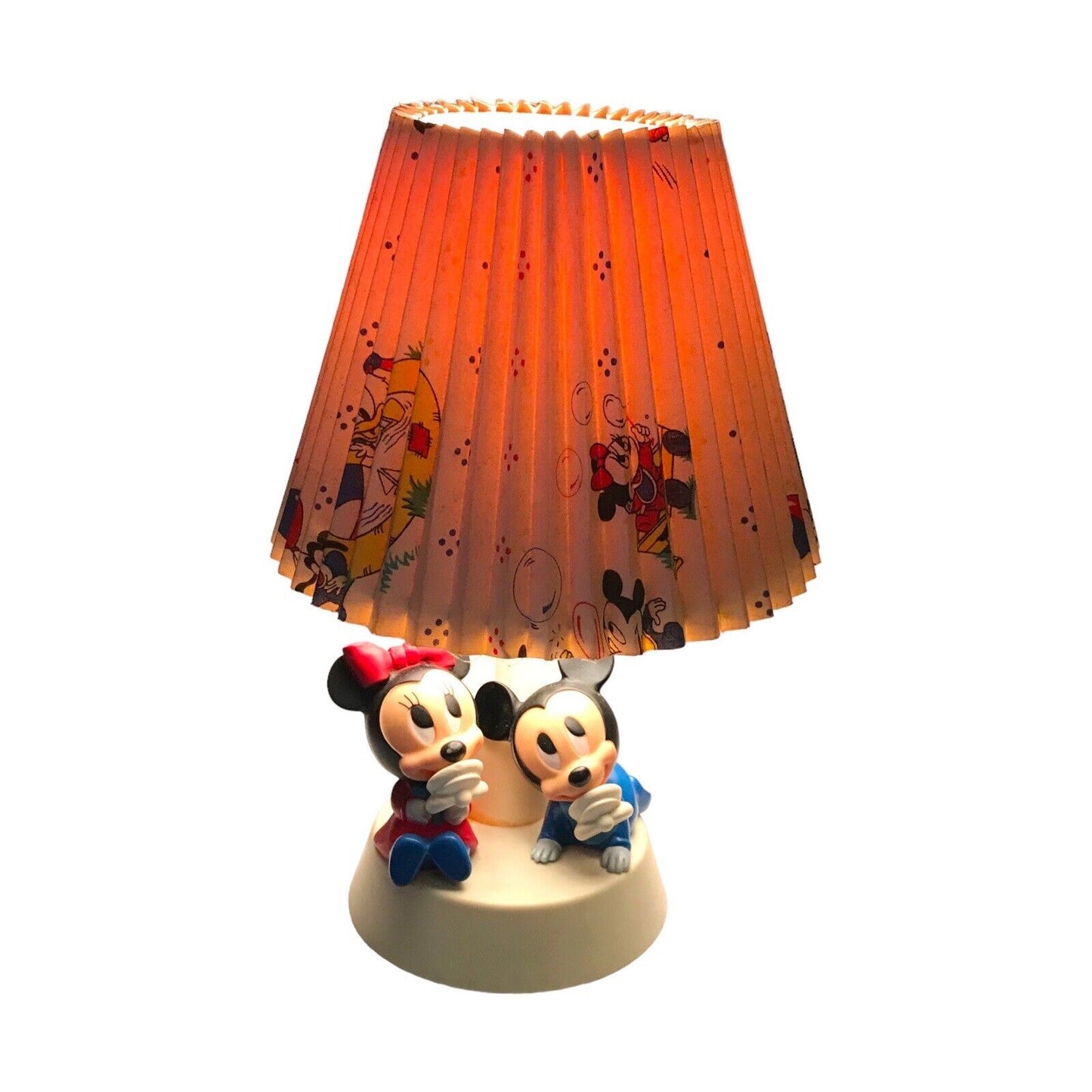 Walt Disney Baby Mickey and Minnie Mouse Nursery Lamp Night Light Shade 1984