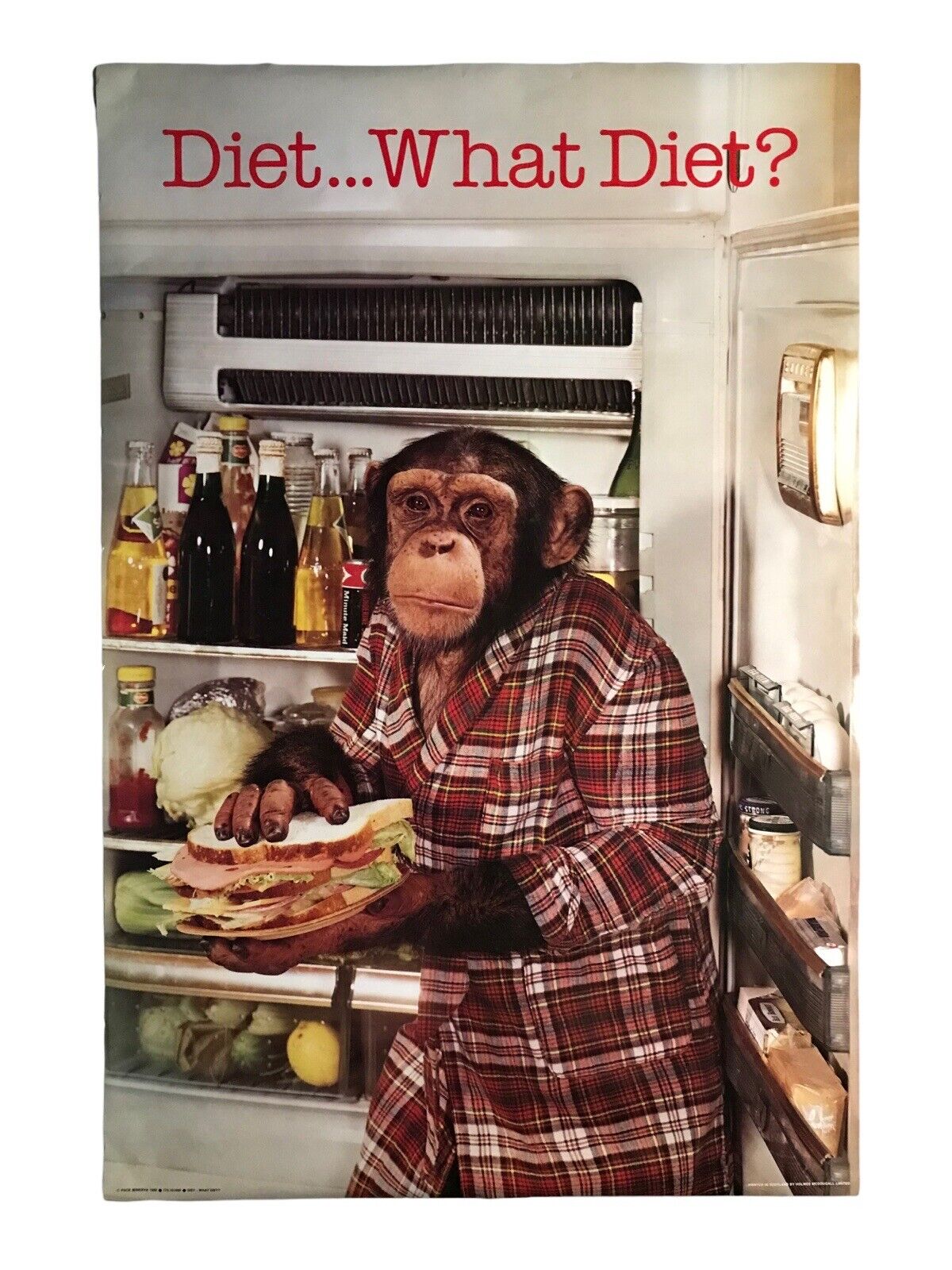 1980 Vintage Choppers/Ada PG Tips Chimp Poster by Pace Minerva - Collector's Gem