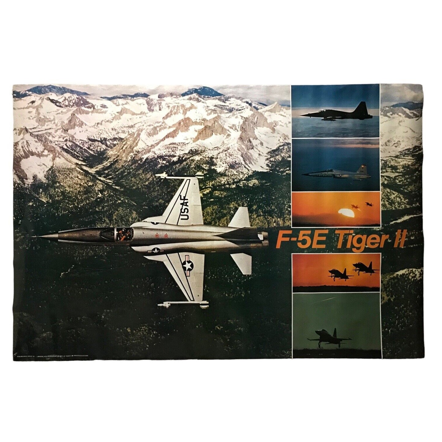 Original 1975 F-5E Tiger II Fighter Jet Poster Air Force by Pace Minerva RARE