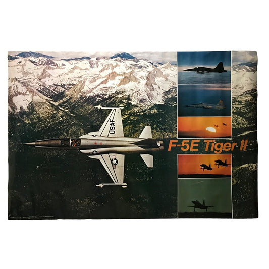 Original 1975 F-5E Tiger II Fighter Jet Poster Air Force by Pace Minerva RARE