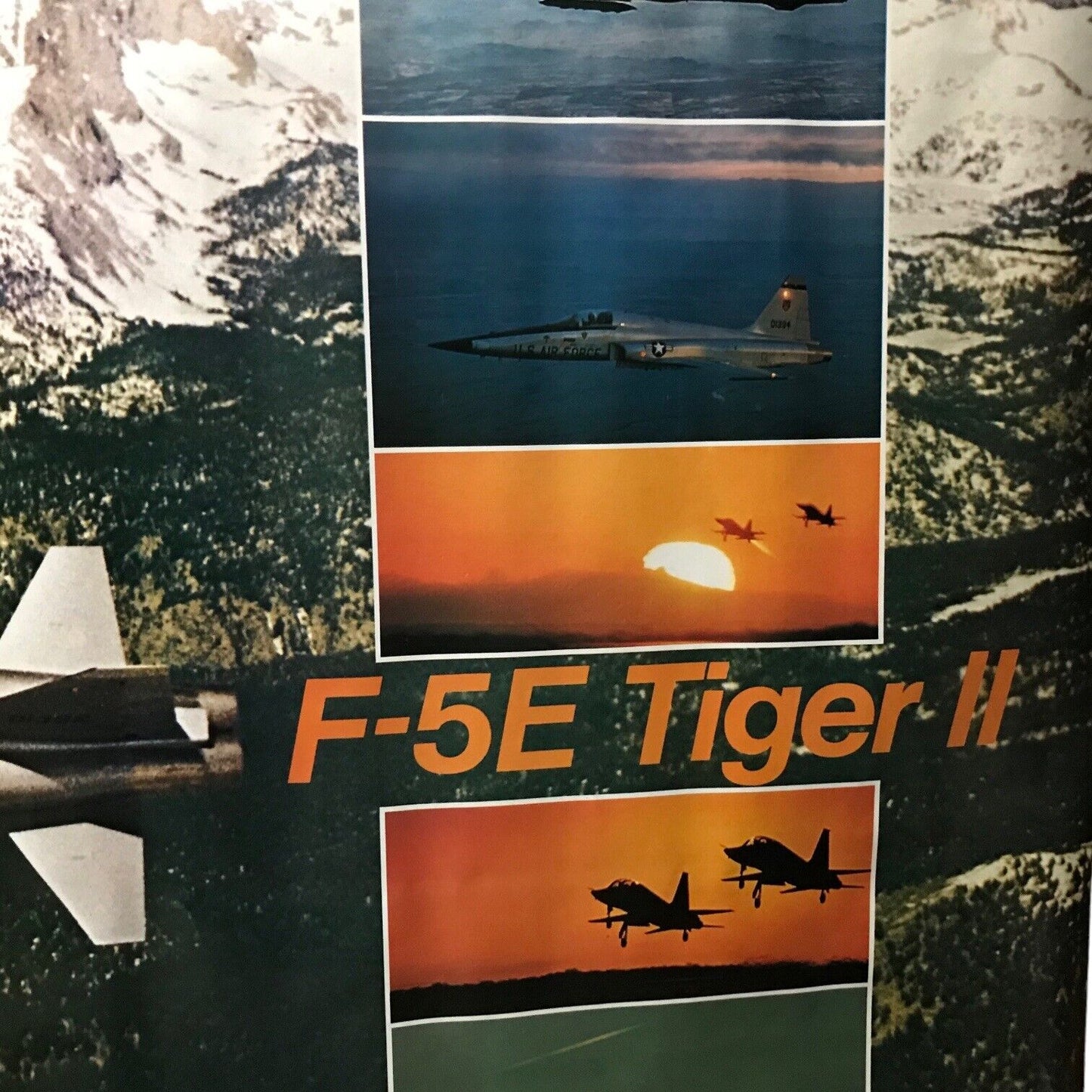 Original 1975 F-5E Tiger II Fighter Jet Poster Air Force by Pace Minerva RARE