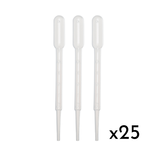 3ml Disposable Pasteur Pipettes (Graduated) Precise Liquid Transfer Dropper x 25