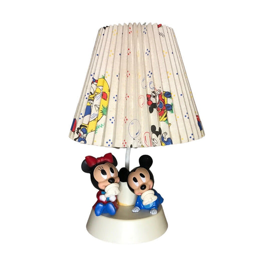 Walt Disney Baby Mickey and Minnie Mouse Nursery Lamp Night Light Shade 1984