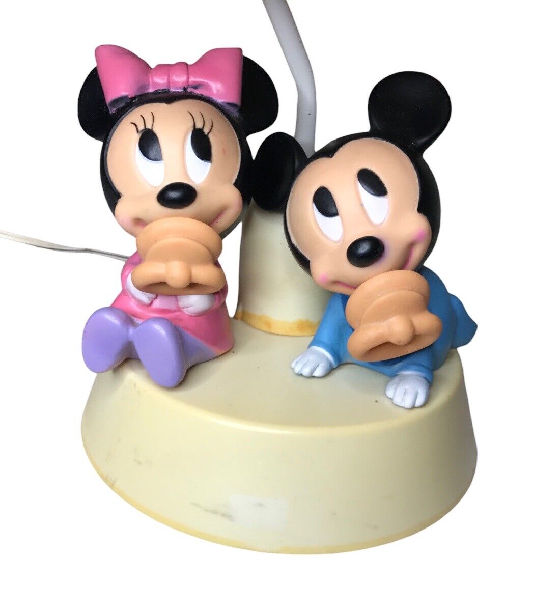 Walt Disney Baby Mickey and Minnie Mouse Nursery Lamp Night Light Shade 1984