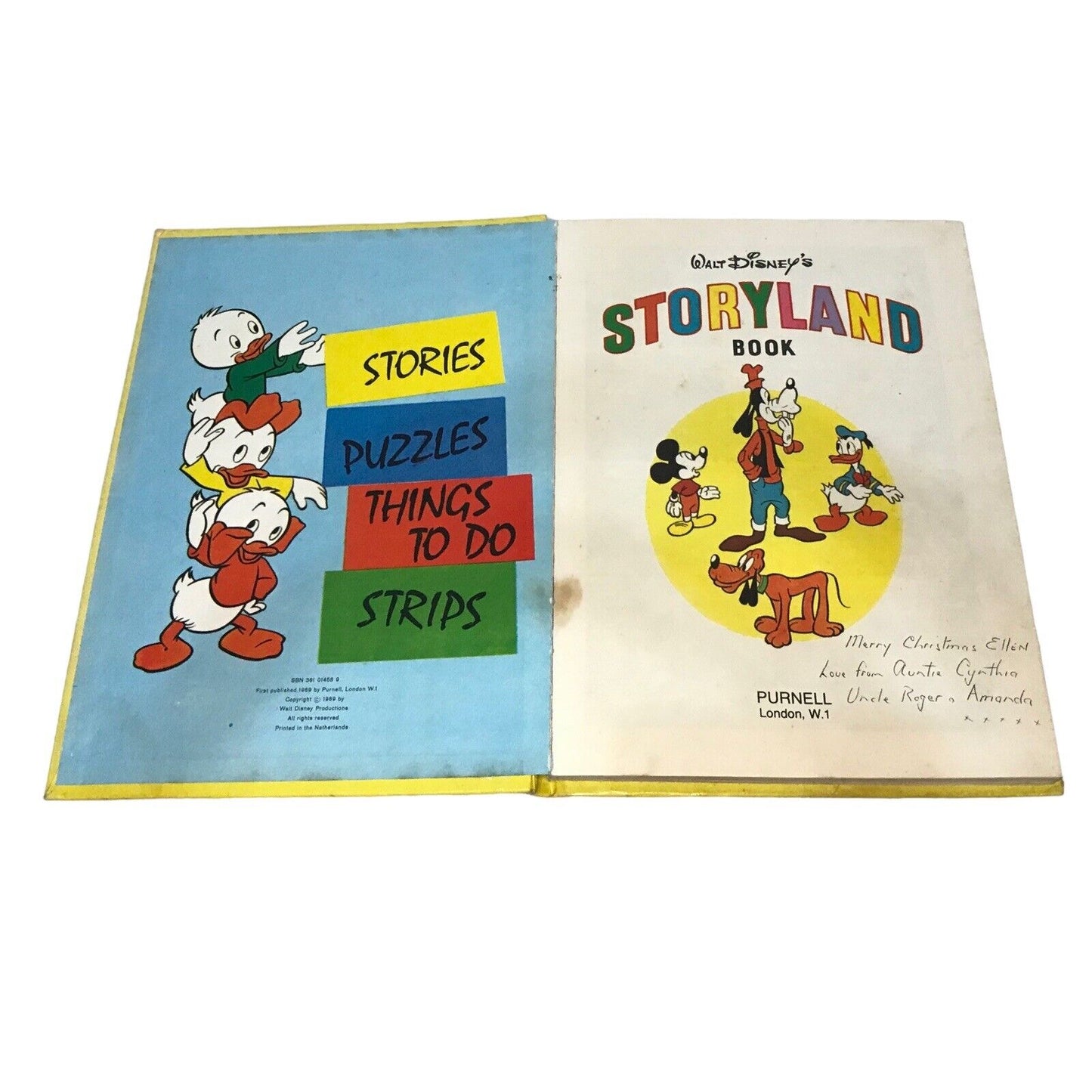 Vintage Walt Disney’s Story Land Hardcover Book - Stories Puzzles Strips 1969