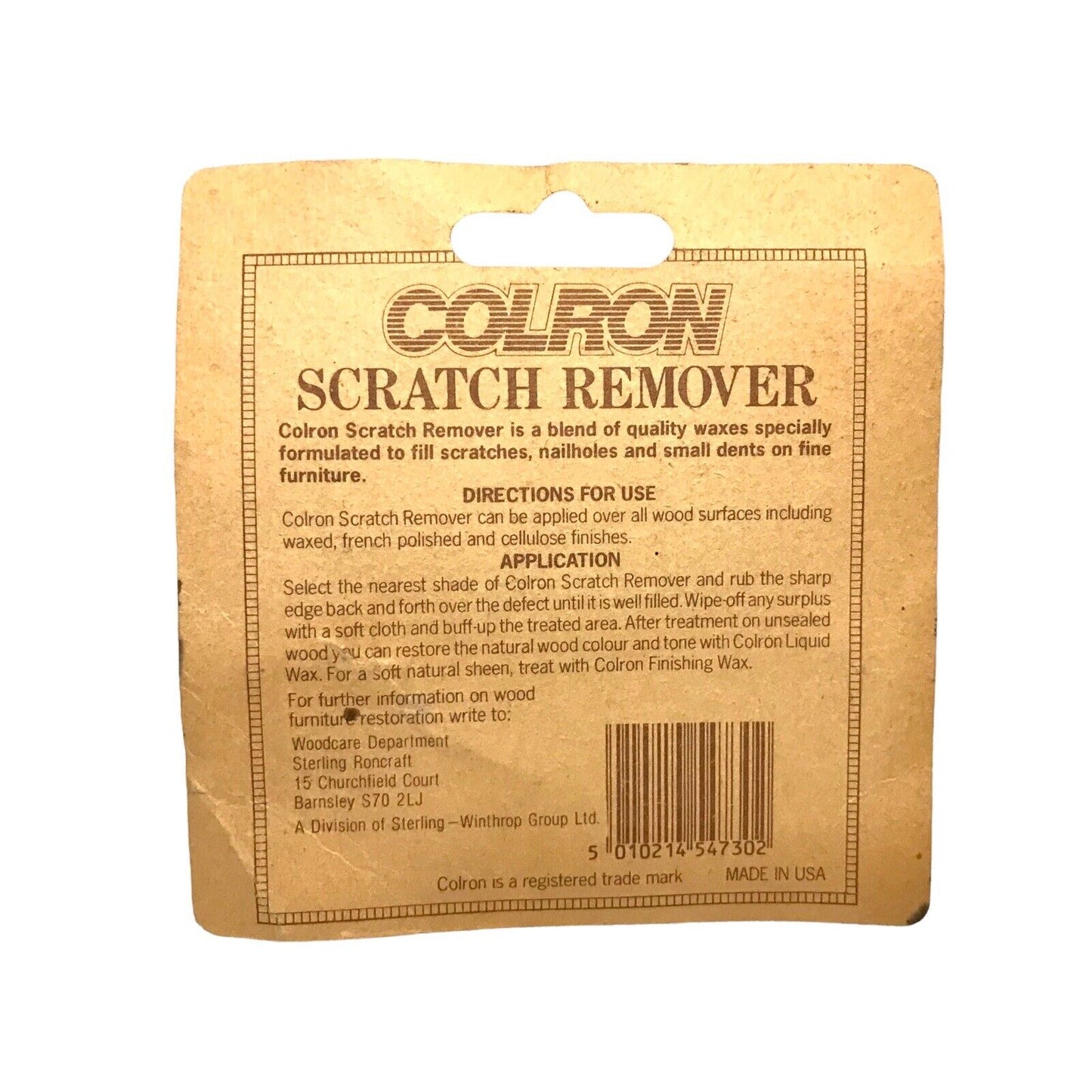 1970s Colron Scratch Remover For Pine Vintage - Rare Never Opened